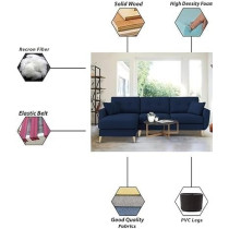 Raj Furniture Elegance 4 Seater L-Shaped Living Room Sofa In Plush Velvet Fabric, RHS, Turquise Fabric