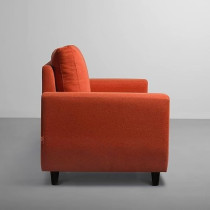 Raj Furniture 2 Plus 1 Plus 1 Modern Fabric Sofa, Ember Orange