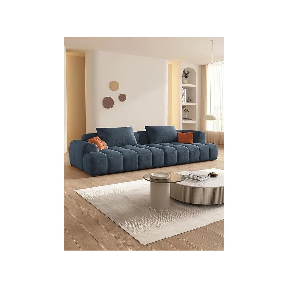 Raj Furniture Modern Living Room Sofa Woobly Design, Dark Blue