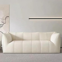 Raj Furniture Modern Cloud 3 Seater Leather Sofa, White