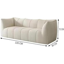 Raj Furniture Modern Cloud 3 Seater Leather Sofa, White