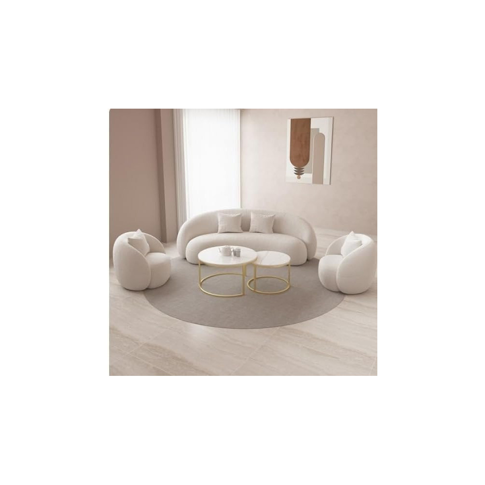 Raj Furniture Nordic Style Cloud Relax Living Room Armchair, Beige