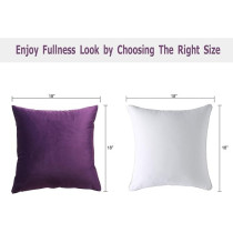 Volcanics Pack Of 4 Velvet Decorative Throw Pillow Covers Soft Solid Square Couch Pillow Cover Case Cushion Pillowcase, 18 x 18 Inch, Eggplant Purple