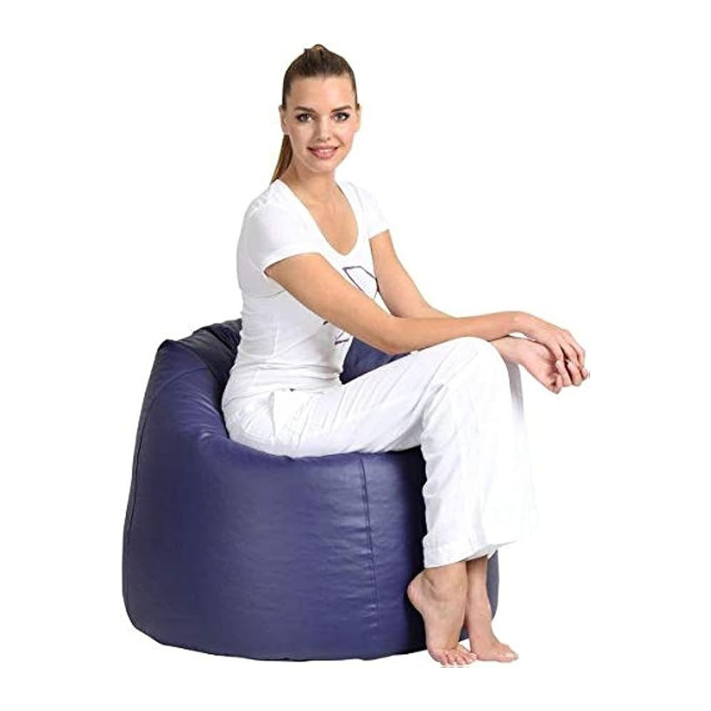 Comfy Pvc Leather Large Bean Bag, Royal Blue