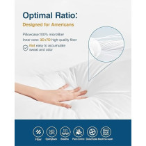 Raj Furniture Bed Pillows For Sleeping, Standard Size Cooling Pillows Set Of 2, Hotel Collection Sleeping Pillow, Soft And Supportive Gusseted Pillows For Side, Back And Stomach Sleepers