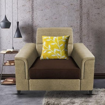 Raj Furniture Single Seater Sofa For Living Room, Cream Brown