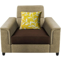 Raj Furniture Single Seater Sofa For Living Room, Cream Brown