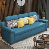 Raj Furniture Luxury 3 Seater Sofa For Living Room In Premium Fabric, Turquoise