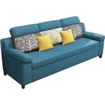 Raj Furniture Luxury 3 Seater Sofa For Living Room In Premium Fabric, Turquoise