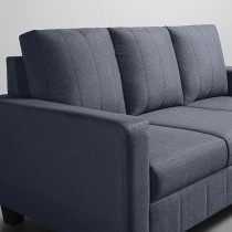 Raj Furniture Modern Fabric Sofa, 3 Plus 1 Plus 1 Seater, Ocean Blue