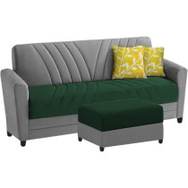Ripple Furniture Elegance Essence 3 Seater Sofa Set With Ottoman, Green Grey