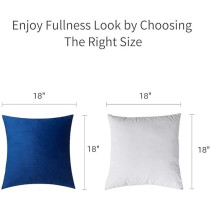 Volcanics Pack Of 4 Velvet Decorative Throw Pillow Covers Soft Solid Square Couch Pillow Cover Case Cushion Pillowcase, 18 x 18 Inch, Dark Blue