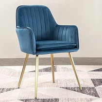 Ripple Furniture Living Room,Dinning Room,Hotel Restaurant And Office Visitor Velvet Chair, Dark Blue