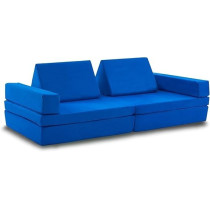 Jela Kids Couch 8Pcs, Floor Sofa Modular Funiture For Kids Adults, Playhouse Play Set For Toddlers Babies, Modular Foam Play Couch Indoor Outdoor, 33 x 66 x 21.85 Inch, Royal Blue
