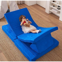 Jela Kids Couch 8Pcs, Floor Sofa Modular Funiture For Kids Adults, Playhouse Play Set For Toddlers Babies, Modular Foam Play Couch Indoor Outdoor, 33 x 66 x 21.85 Inch, Royal Blue