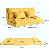 Raj Furniture Foldable Lazy Little Sofa Bed Sheet Double-Purpose Small Apartment Bedroom Multi-Functional Japanese Multifunctional Adult Economy, B, 120Cm