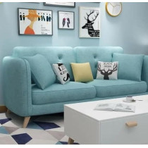 Ripple Furniture Modern Living Room Furniture Set, Sofa, Loveseat And Ottoman, Blue