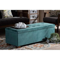 Ripple Furniture Teal Elegant Ottoman 2-Seater Sofa With Hidden Storage