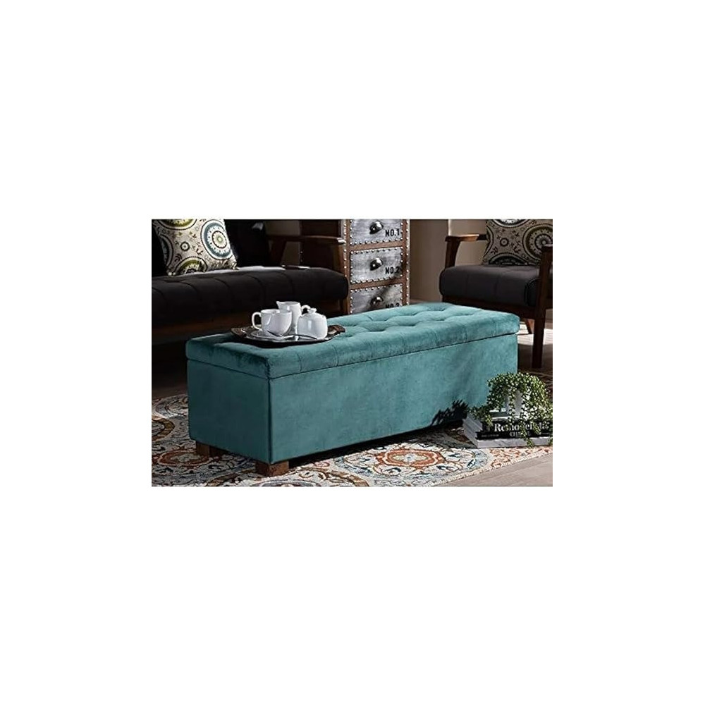 Ripple Furniture Teal Elegant Ottoman 2-Seater Sofa With Hidden Storage