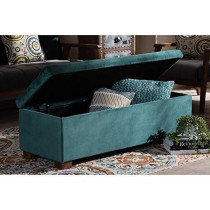 Ripple Furniture Teal Elegant Ottoman 2-Seater Sofa With Hidden Storage