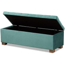 Ripple Furniture Teal Elegant Ottoman 2-Seater Sofa With Hidden Storage