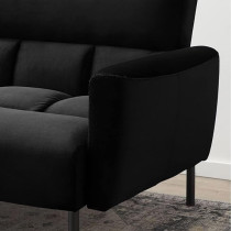 Raj Furniture Three Seater Wooden Sofa Cum Bed For Living Room, Dark Black