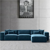 Ripple Furniture L-Shape Modern Style Luxury Home Couch, Left, Torqouise