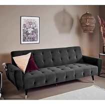 Raj Furniture 2 In 1 Upholstered Flip Sofa Bed, Taupe