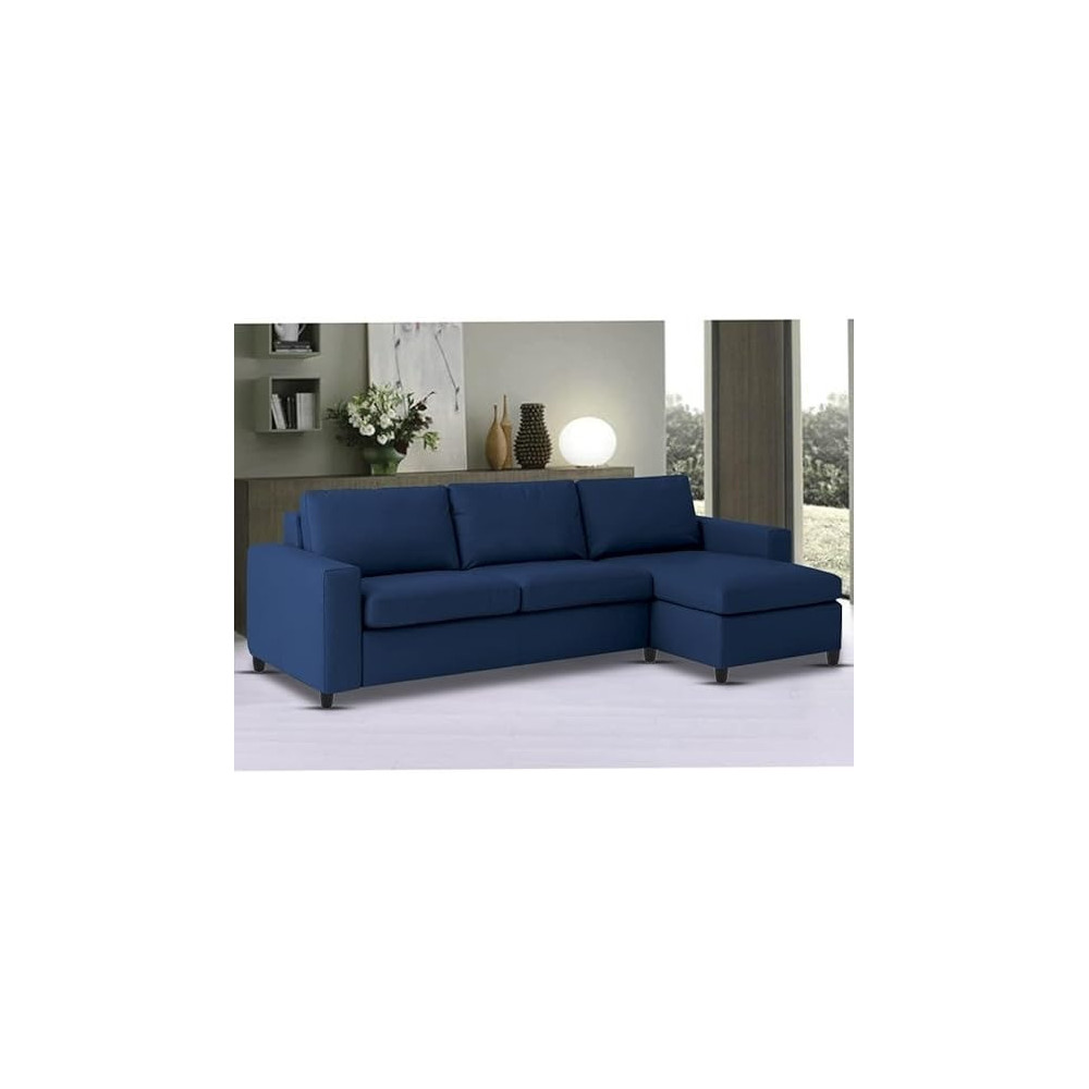 Raj Furniture Rhs 4 Seater L Shape Sofa Set For Living Room, Blue