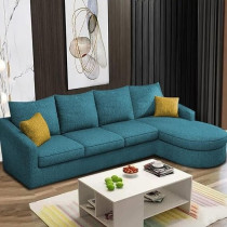 Raj Furniture Sumptuous Serenity: The Round Lounger L-Shape 6 Seater Sofa Set For Your Living Room, Rhs, Turquise