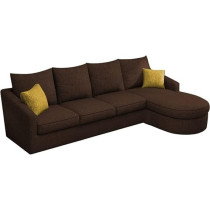 Raj Furniture Sumptuous Serenity: The Round Lounger L-Shape 6 Seater Sofa Set For Your Living Room, Rhs, Brown