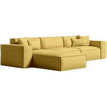 Ripple Furniture L-Shape Modern Style Luxury Home Couch, Right, Yellow
