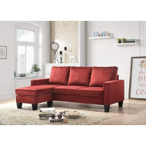 Glory Furniture Jessica, Burgundy Sofa Chaise, 33H x 77W x 52D Inch