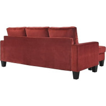 Glory Furniture Jessica, Burgundy Sofa Chaise, 33H x 77W x 52D Inch