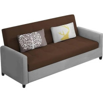 Raj Furniture Luxury 3 Seater Sofa For Living Room In Premium Velvet Fabric, Brown Grey