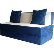 Raj Furniture Sana 3 Seater With 2 Cushions Sofa Set, Dark Blue And Off White