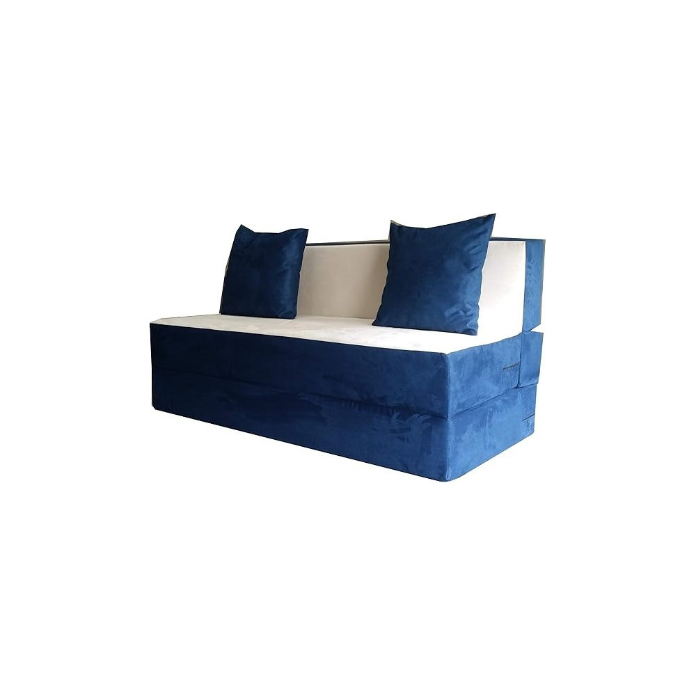 Raj Furniture Sana 3 Seater With 2 Cushions Sofa Set, Dark Blue And Off White