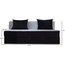 Raj Furniture Sana 3 Seater With 2 Cushions Sofa Set, Dark Blue And Off White