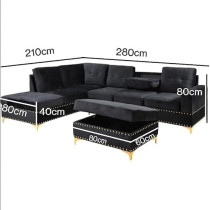 Raj Furniture European Simple Design L- Shape Velvet Sectional Sofa Set Chair With Storage Living Room Sofa Set Soft