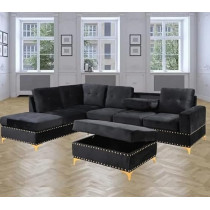 Raj Furniture European Simple Design L- Shape Velvet Sectional Sofa Set Chair With Storage Living Room Sofa Set Soft