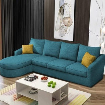 Ripple Furniture Sumptuous Serenity: The Round Lounger L-Shape 6 Seater Sofa Set For Your Living Room (Lhs), Turquise