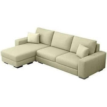 Raj Furniture Luxury Lhs L Shape Sofa For Living Room, Cream Fabric
