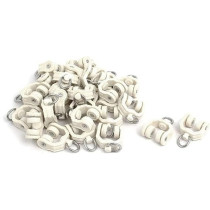 Raj Furniture X-Dree 10Mm Dia Twin Wheel Plastic Curtain Track Rail Roller Hanging Glider, Beige, 30Pcs