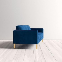 Cotton Home Velevt Square Arm Sofa, 81.28H x 220.98 W x 86.36 D Cm, Blue