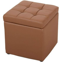 Nubeats Foot Stool Rest Ottoman Storage Boxes Square Stools Chair Living Room Bedroom Vintage Seat Stool Pouffe Chair, Brown, 30 x 30 x 35Cm, Square