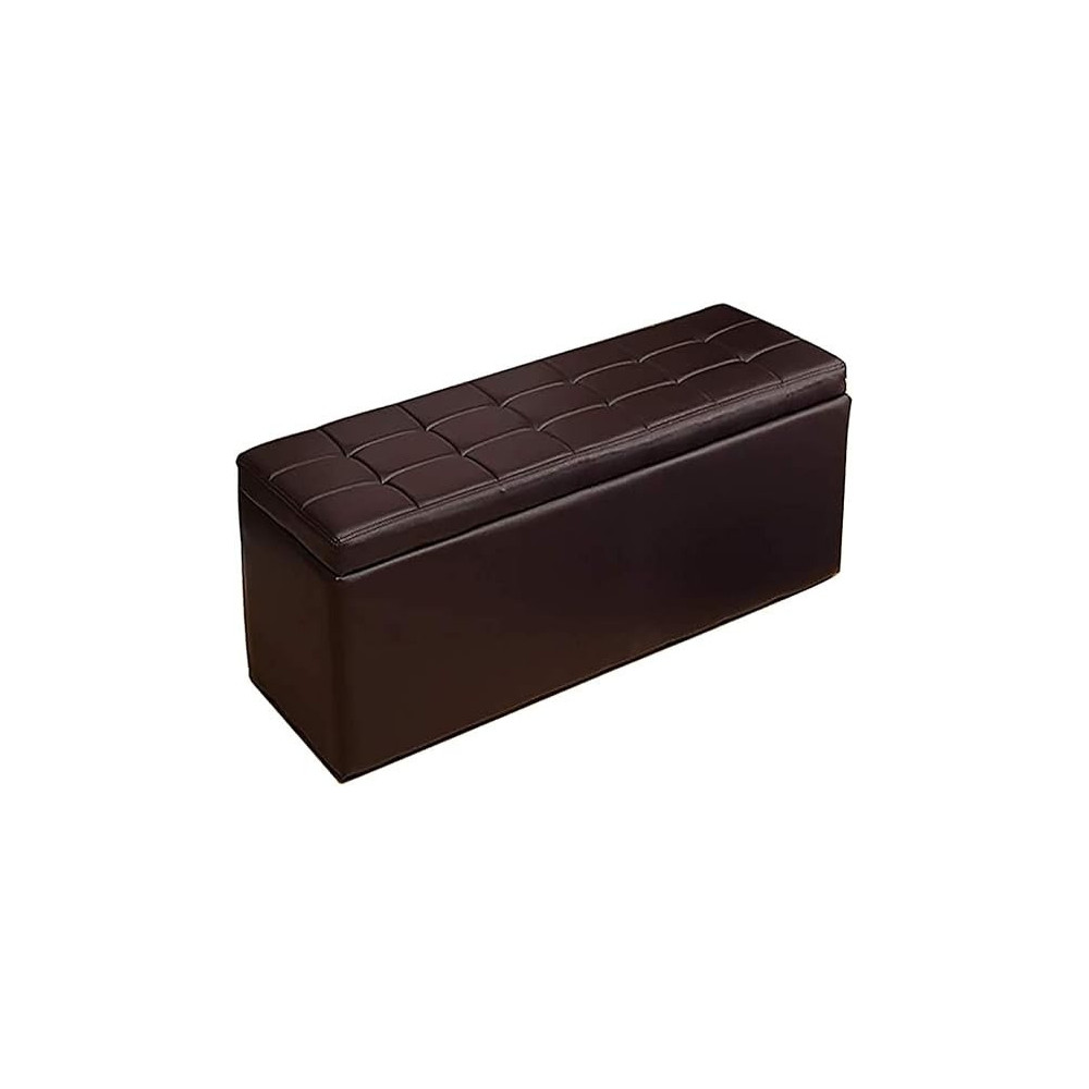 Nubeats Foot Stool Rest Ottoman Storage Boxes Rectangle Stools Chair Living Room Bedroom Vintage Seat Stool Pouffe Chair, Coffee Colour, 70 x 30 x 35Cm, Rectangle