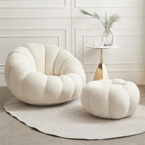 Raj Furniture Dorm Chair Sofa Pumpkin Chair Single Lamb Velvet White Bedroom Balcony Leisure Sofa Chair Home Furniture