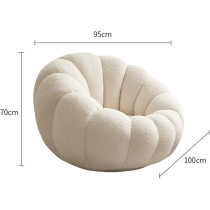 Raj Furniture Dorm Chair Sofa Pumpkin Chair Single Lamb Velvet White Bedroom Balcony Leisure Sofa Chair Home Furniture