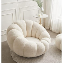 Raj Furniture Dorm Chair Sofa Pumpkin Chair Single Lamb Velvet White Bedroom Balcony Leisure Sofa Chair Home Furniture