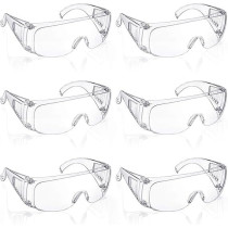Frienda Safety Goggle Glasses Clear Safety Goggles Anti-Fog Protective Polycarbonate Eyewear With Impact Resistant Lens For Construction Laboratory Outdoor Work Eye Protection, 6 Pairs